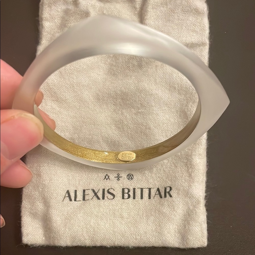 Alexis Bittar Gold and White Modern Bracelet